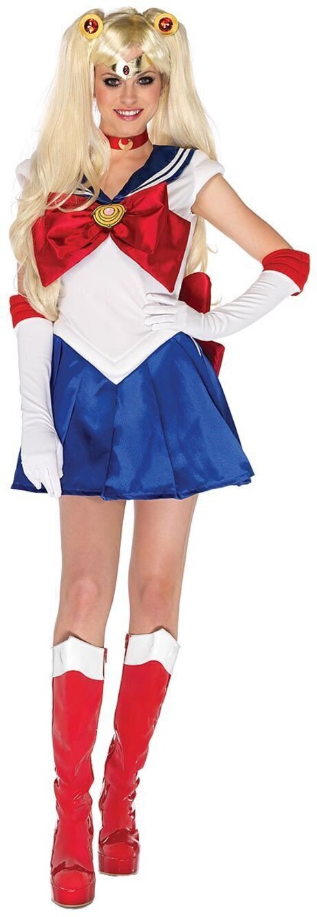 7571 Costumes 5Pc.Sailor Moon Dress Choker Gloves Headpiece Hair Clips